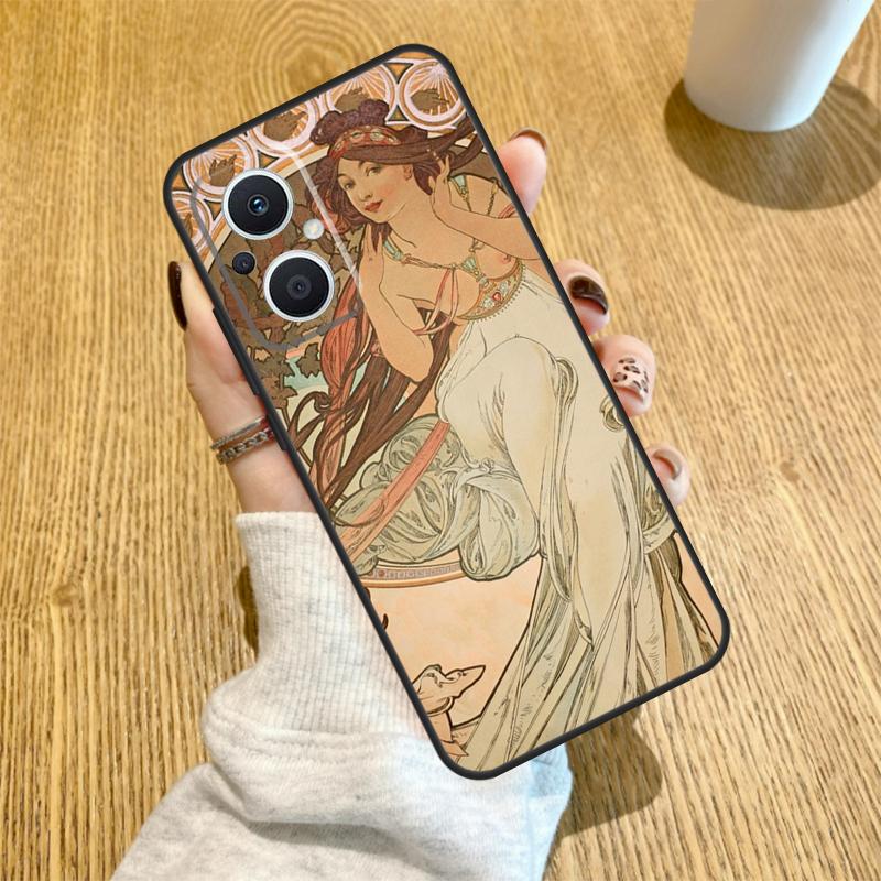Vintage Alphonse Mucha Art Funda For OPPO Reno 7 8 Lite 14 F 13F 12F 11F 13 12 11 10 Pro OPPO Find X9 X8 X6 X5 Pro Case