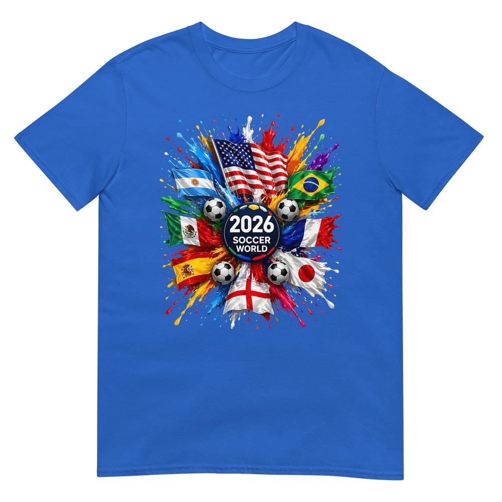2026 Soccer World Usa Flag Burst Fan Tee TShirt