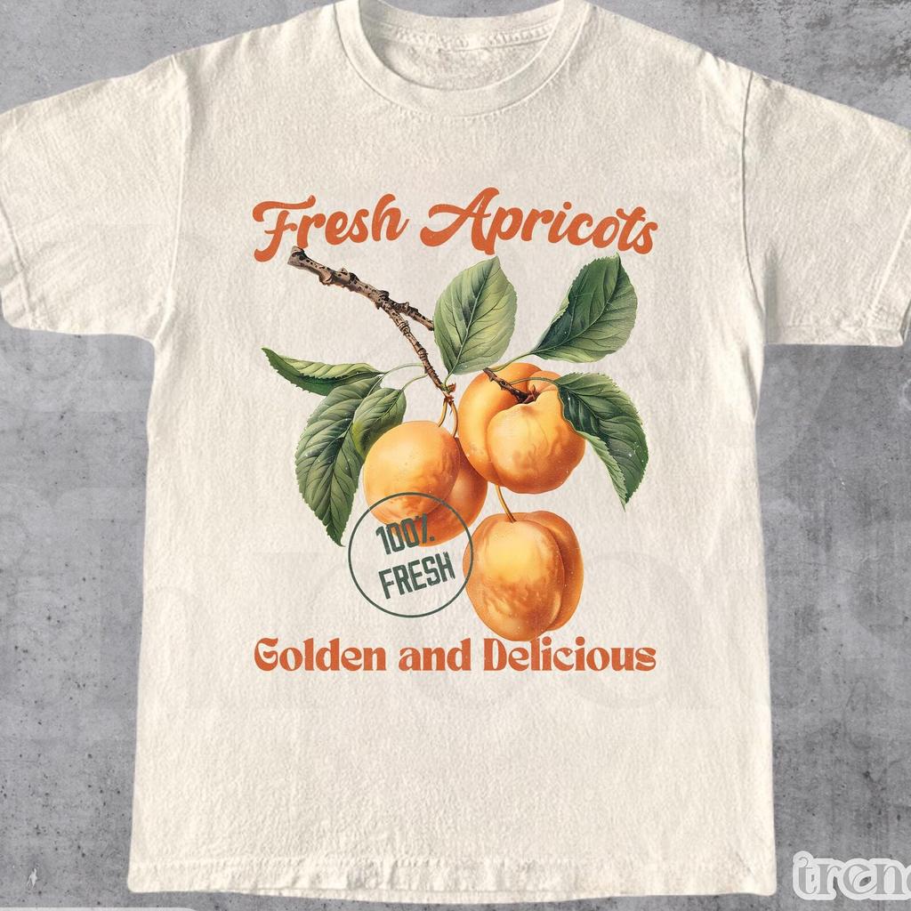 Retro Apricots Commercial Graphic Shirt, Vintage Apricots T-Shirt, Unisex Cotton Tee, y2k Style T Shirt, Cool Gift For Him & Her
