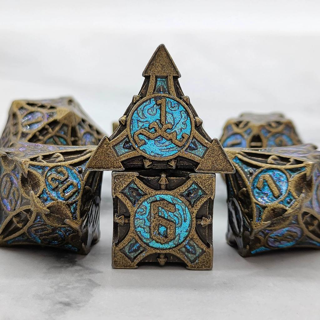 Metal coc running dice dnd dragons and dungeons multi-faceted rpg dice cthulhu d20 настольная игра