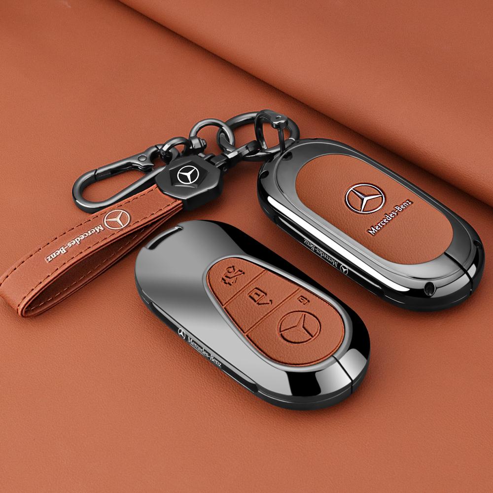 ZJH5 Leather Smart Remote Key Protector Car Key Case Cover For Mercedes Benz A C E S GLC GLE GLB W204 W205 W206 W212 W213 W221 W223