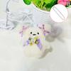 Cartoon Plush Bow Dog Keychain Plush Rabbit Car Keyring Doll Cartoon Bag Pendant Charm Decor Accessories Toy Kids Birthday Gift