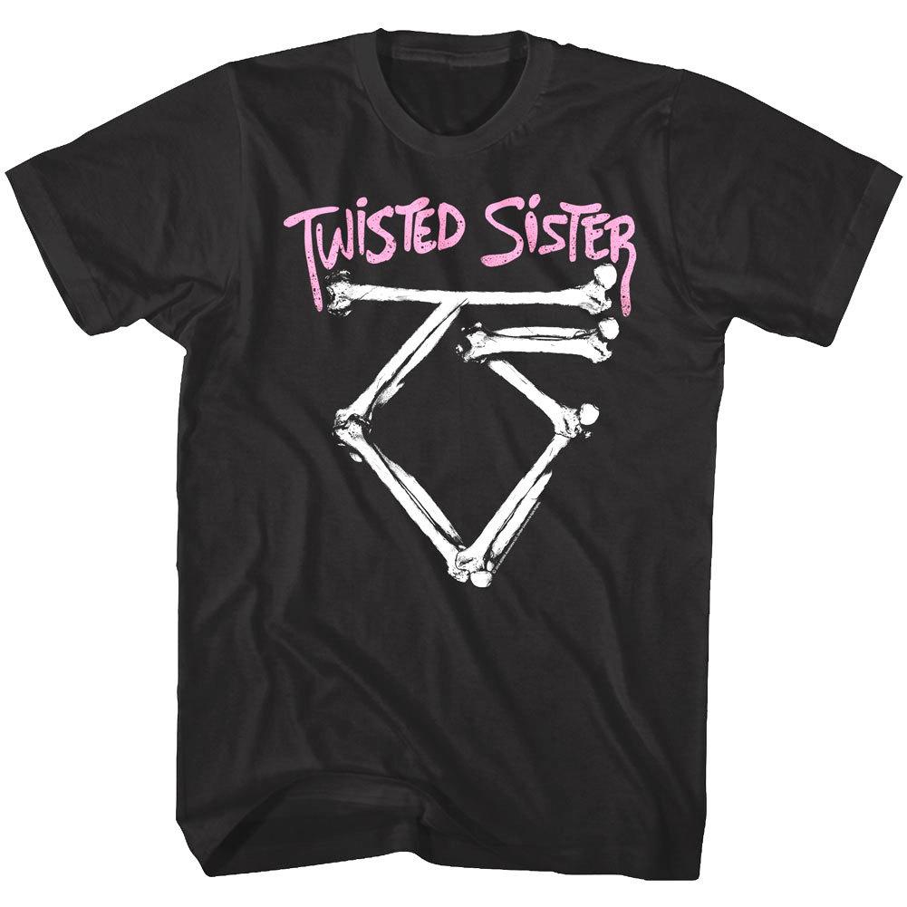 Twisted Sister Vintage Bones Logo Men T Shirt Glam Rock Album Concert Tour Top