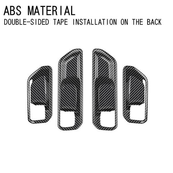 One set Carbon Fiber Texture ABS Door Cup Panel & Inner Handle Frame for Toyota Interior