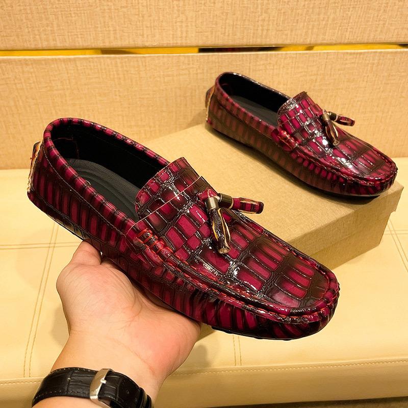 Pacecraft Shoes Men's Driving Loafers, Soft Microfiber Leather with Metal Decoration, Breathable & Comfortable, 4 Colors, Sizes 39-48