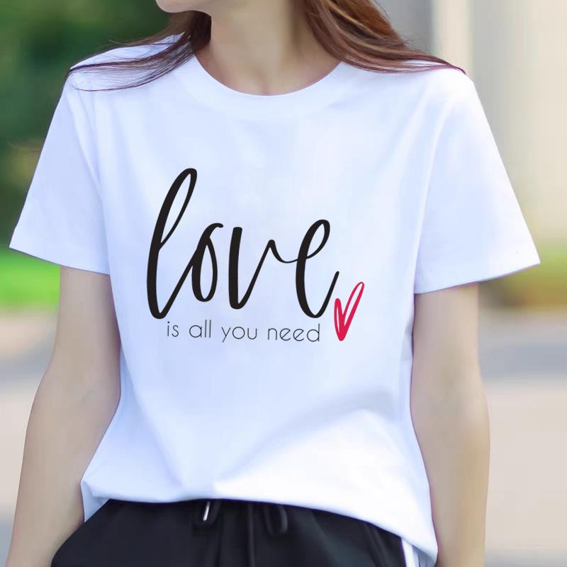 Love Trend Letter Style Милая одежда женская футболка женская футболка с коротким рукавом модный принт женская повседневная графическая футболка
