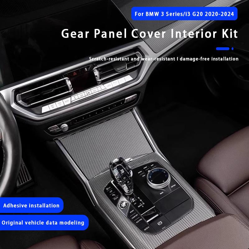 For BMW 3 Series i3 G20 2020-2022 LHD Car Center Console Gear Shift Panel Cover Trim Stickers Interior Accessories