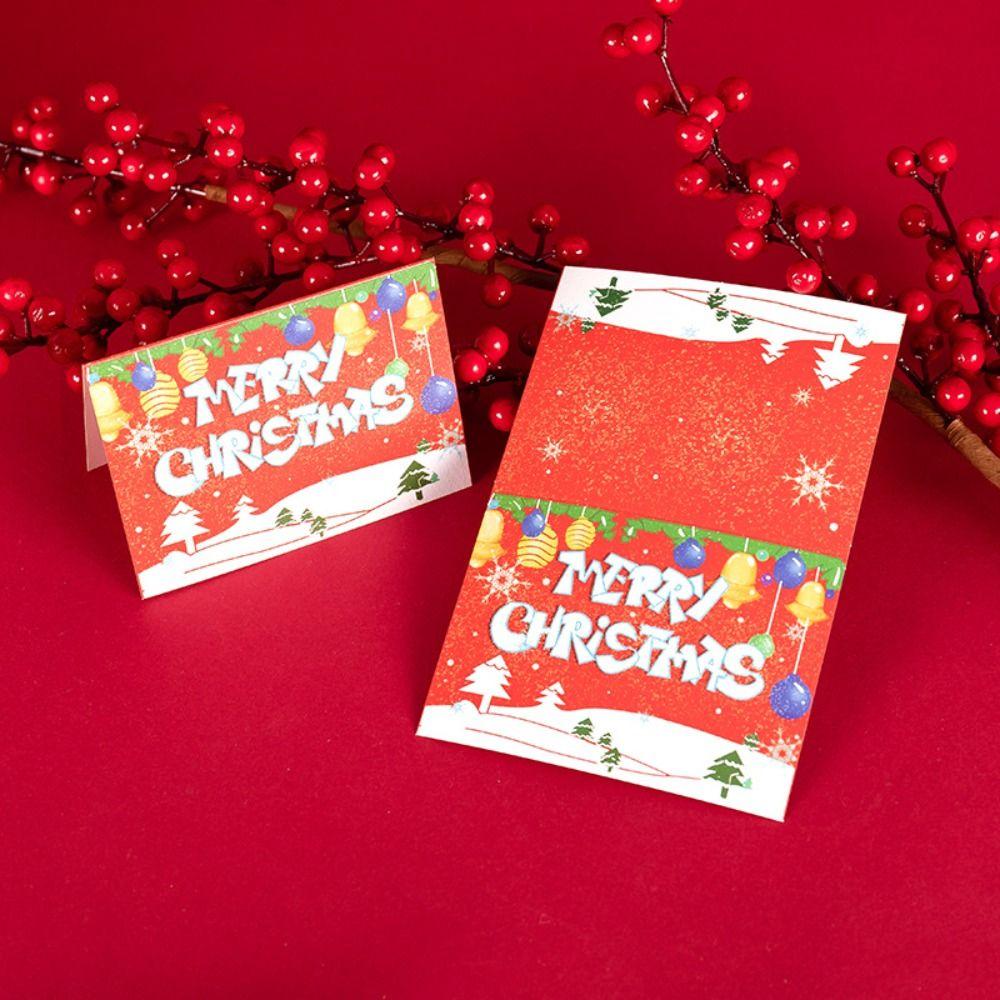 50Pcs Christmas Greeting Card Kids Mini Christmas Blessing Greeting Cards Envelope New Year Postcard Gift Card Xmas Party
