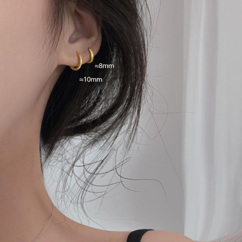 ANENJERY Минималистичные женские серьги-кольца Huggie, золотые крошечные круглые серьги 6 мм/8 мм/10 мм/12 мм/15 мм