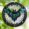 Bat Stained Glass Suncatcher Window Hanging Decoration Halloween Gothic Bat Glass Ornament for Window Home Kitchen
