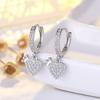 Heart-shaped Earbuds for Women's Small Fresh Earrings Earrings with Diamonds and Heart-mounted Earrings