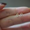 S925 Sterling Silver Plated 18K Gold Zircon Geometric Screw Earrings for Women's Fashionable Temperament Commuting Ear Jewelry