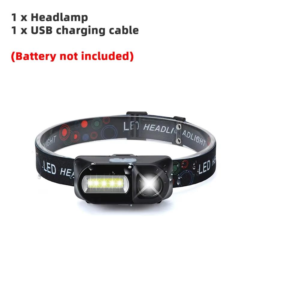 Светодиодный налобный фонарь для рыбалки на открытом воздухе, портативный мини-фонарь XPE COB USB, фонарик для рыбалки, фонарик с аккумулятором 18650