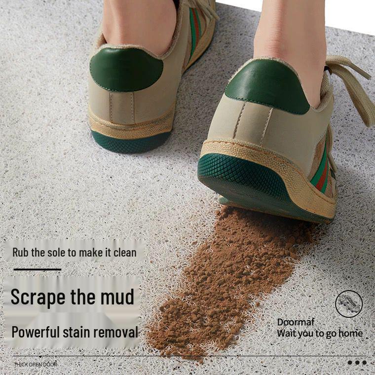 Шелковая петля Нескользящий входной коврик: ПВХ Бытовой Коврик для Ног для Соскабливания Грязи и Жидкости