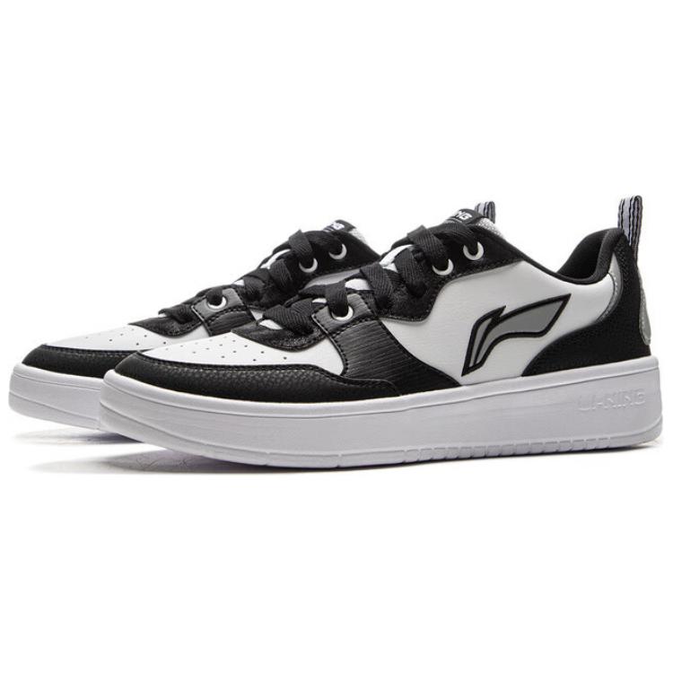 Li Ning Lightweight Trendy Simple Non-Slip Wear-Resistant Low-Top Skate Shoes Unisex Sneaker Black White AGCV061-2