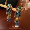 Retro Diamond Blue All-match Earrings