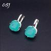 Серьги CSJ с турмалином, твердое серебро 925 пробы, драгоценные камни, изумруд для женщин, бутик ювелирных изделий, вечерние, свадебные подарки