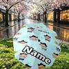 Custom Name Personalized Cartoon comics Print Umbrella, Auto Open Close, 8‑Rib Sturdy Frame, Commute Camping Hiking Use, Birthday Gift