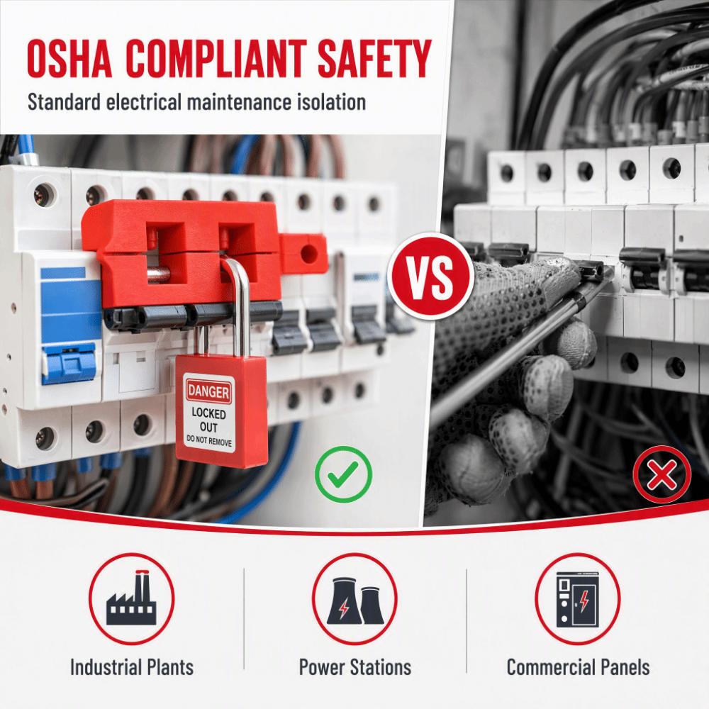 10pcs Single and Multi-Pole Safety Padlocks Energy Isolation Accessories Industrial Safety