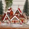 Christmas Wood Cabin with LED Lights Warmly Lit Christmas Timber Cottage Festive Seasonal Decoration for Family Home