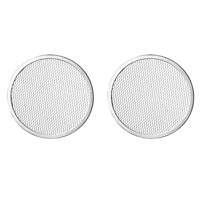 BHBD-2Pcs 9Inch Aluminum Seamless Rim Pizza Baking Screen - Perfect Crisp Enhanced Airflow 1