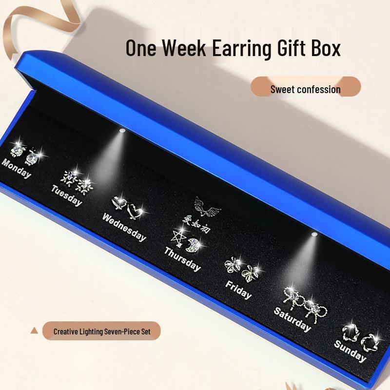 S925 Silver Stud Earrings Gift Set for Her - Perfect for Christmas, Birthday, or Special Occasion