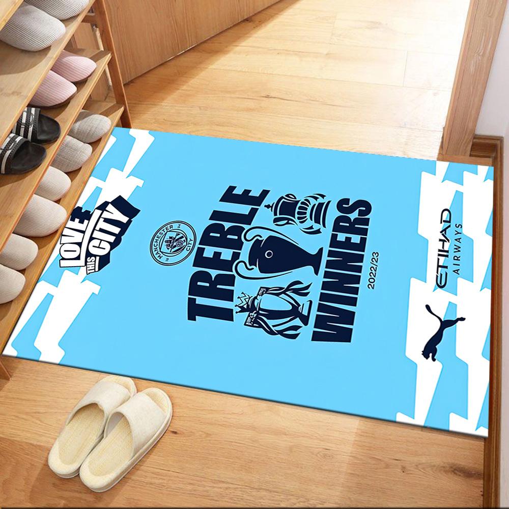 Manchester City Floor Mat Design For Living Rooms Entryway Dining Room Hallway Antislip Carpet Decorate Offices Perfect Birthdaychristmas Gift Idea