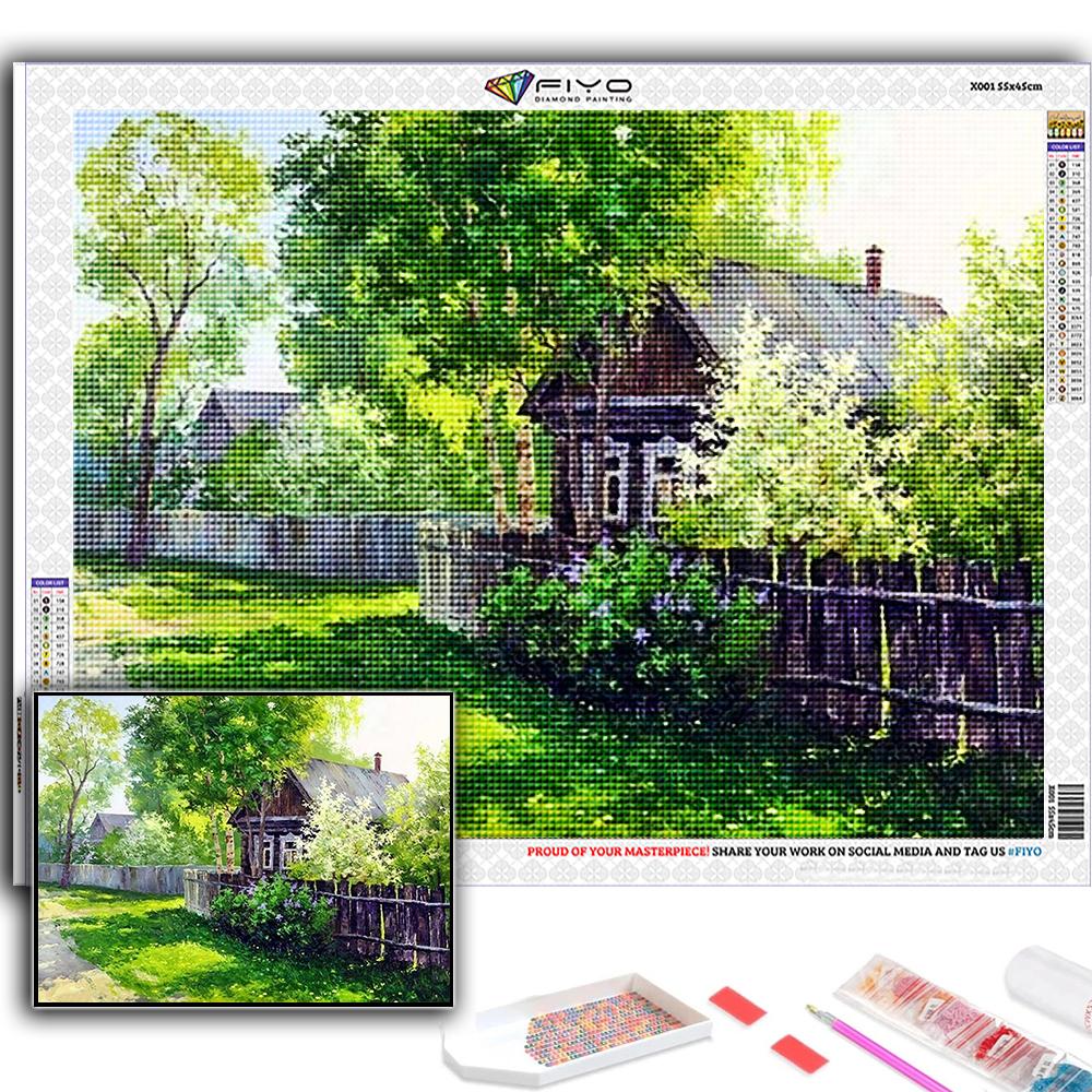 Популярная 5D Diy вышивка крестиком горная хижина четыре сезона пейзажная живопись полная дрель набор для вышивки крестом Наклейка на стену домашний декор