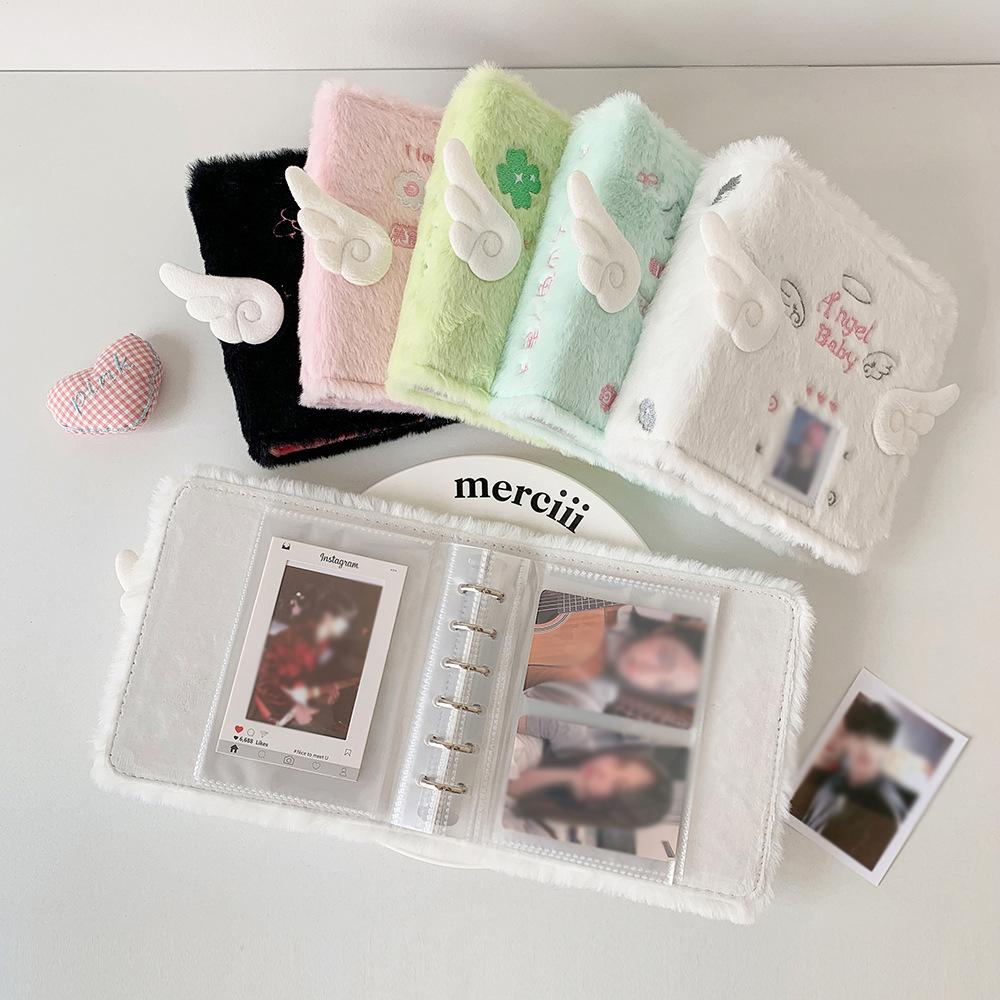 Beautiful Little Angel Loose leaf Album, A7 Plush 3-inch Polaroid Storage Album, Star Idol Small Card Album, Colorful