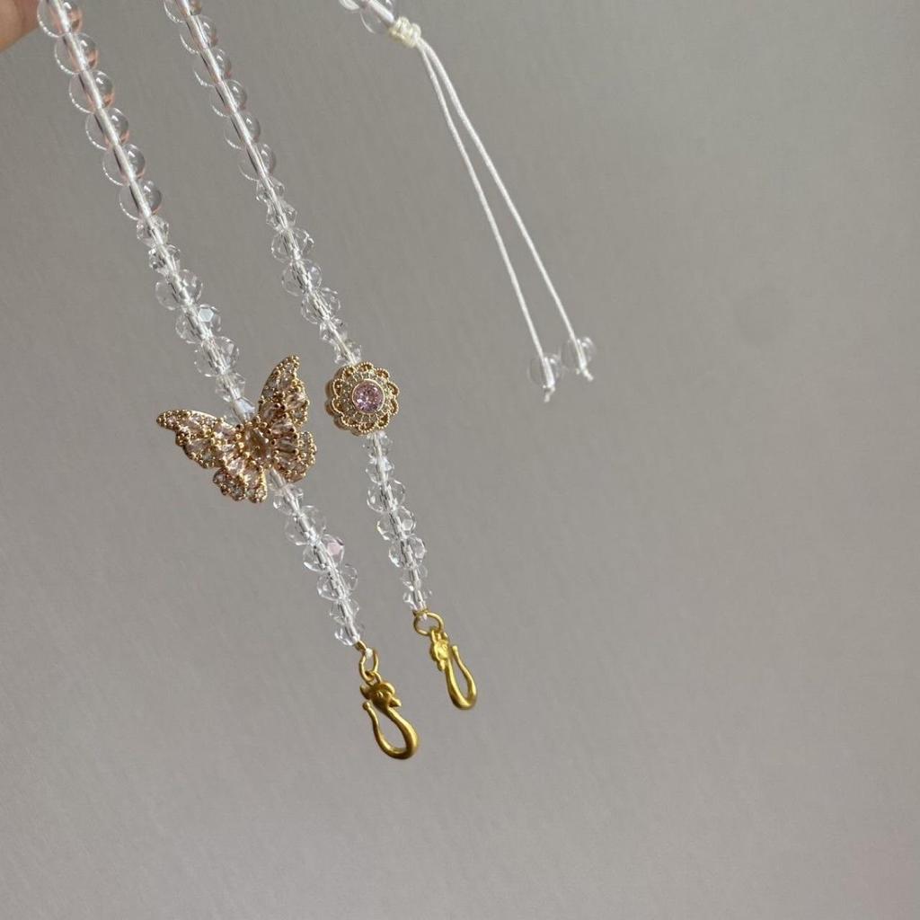 Кулон-замок Белый Кои ручной работы с золотой цепочкой - Оригинальный дизайн в китайском стиле, Двойной шнурок для ушей, 6 мм