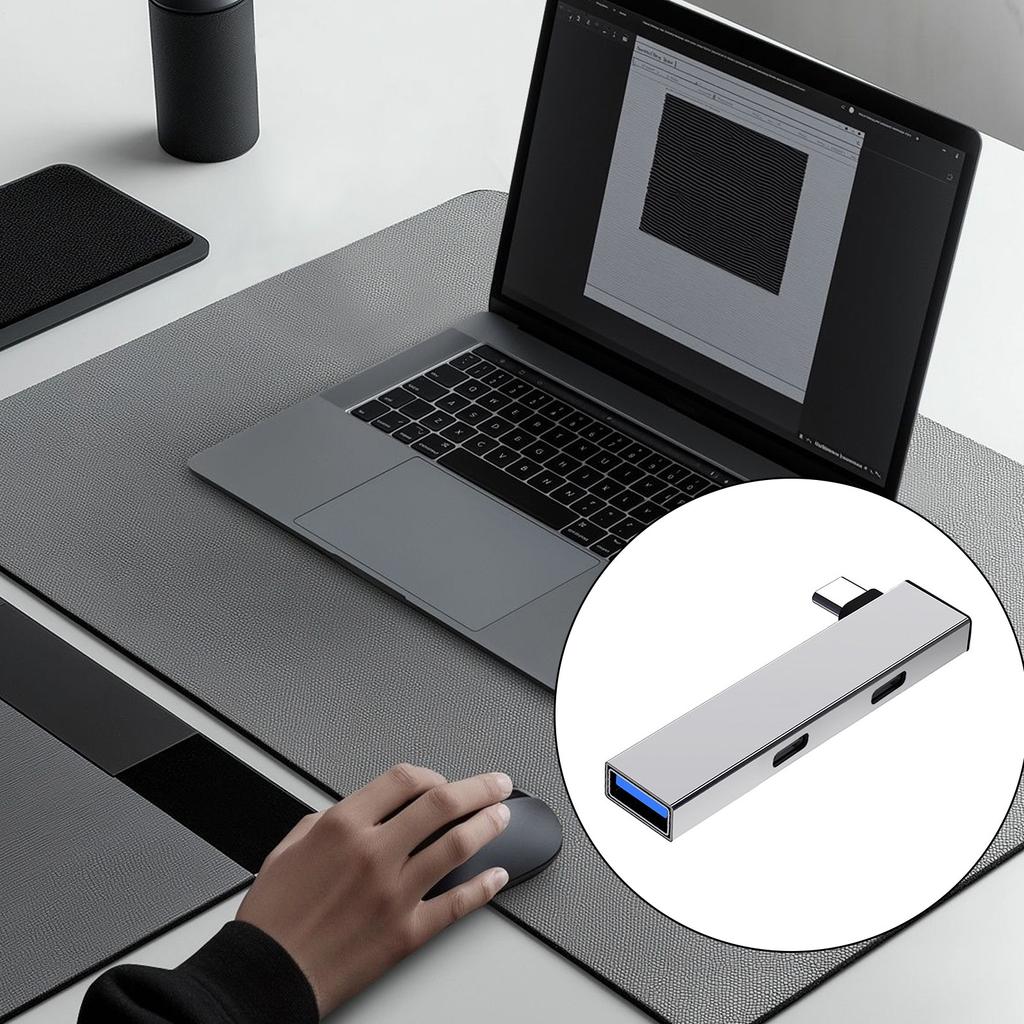 4 In 1 USB C Hub with USB C USB Port Adapter Type C To 2Type C+USB Adapter USB Hub Adapter USB Splitter USB Expander