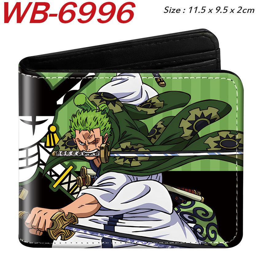 One Piece Anime Wallet Full Color Print Bi-fold Card Holder Student Anime Leather Purse