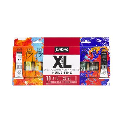 Набор масляных красок Pebeo XL x 10 цветов 1 кисть (20 мл + в комплекте)
