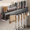 Настенная полка для кухонных принадлежностей — компактная конструкция для ложек, ножей, вилок и складных палочек для еды — прочная кухонная полка, держатель для кухонных принадлежностей