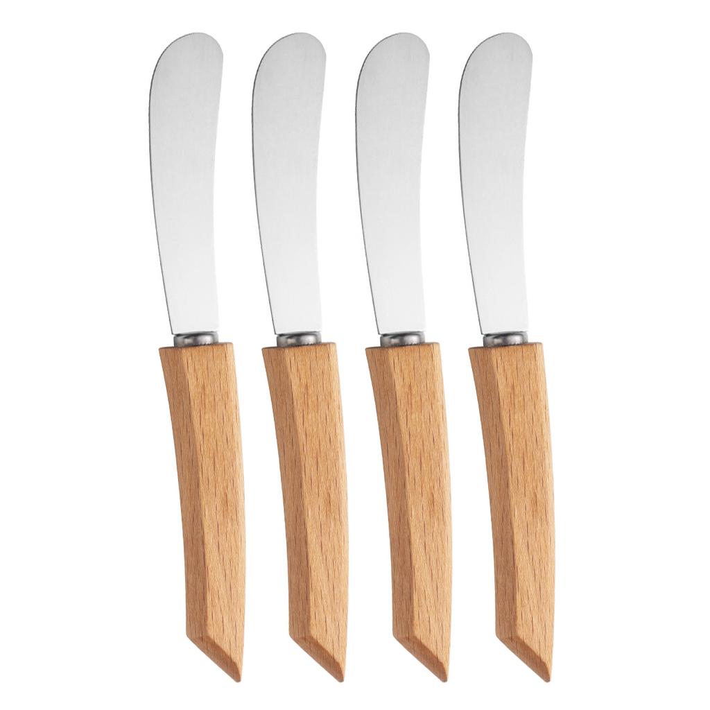 Butter Spreader Knifes Set, Stainless Steel Sandwich Spreading Knifes with Wooden Handle, Butter Cream Cheese Jam Scrapers