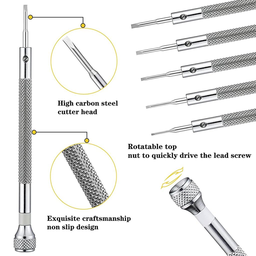Precision Screwdriver Set 0.6-2.0mm High Hardness Steel Micro Cross Screwdriver Kit for Watch Eyeglasses Work Electronics Repair