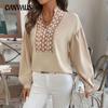 Women's Plus Size Temperament Blouse Long Sleeve Standing Collar Ethnic Shirt
