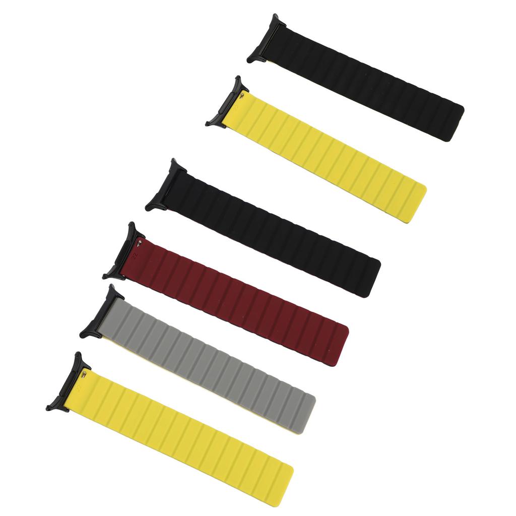 Magnetic Watch Band for Galaxy Watch 7 Ultra 47mm Water Resistant Soft Silicone Adjustable Replaceme