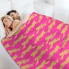 Розовые бегущие гепарды Плед Пушистый Термальный Детский Заказные Одеяла