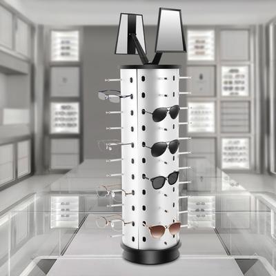 BYMAOCAR Подставка для очков на 44 пары, Вращающаяся подставка для солнцезащитных очков для магазина, Свободностоящая вращающаяся подставка для очков с зеркалом
