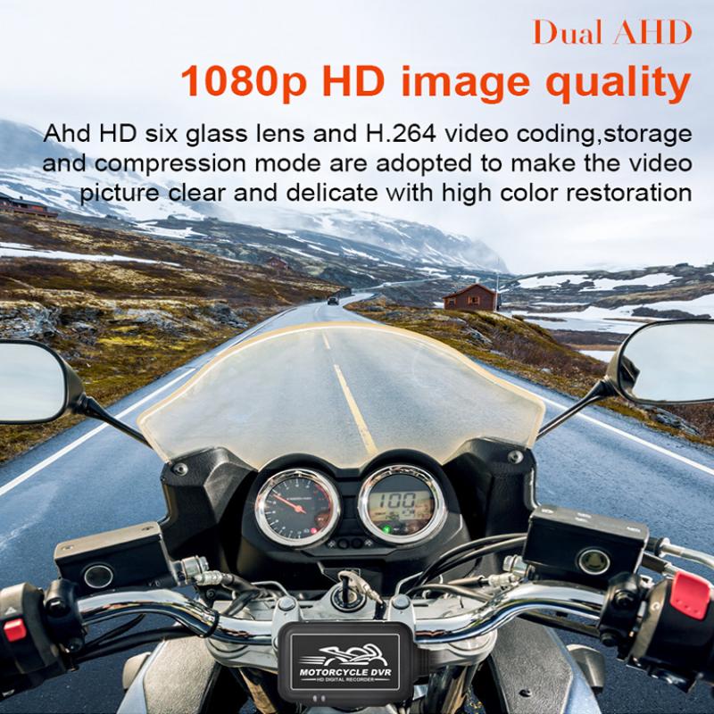 WIFI Мотоциклетный видеорегистратор DVR Двойная 1080P передняя и задняя водонепроницаемая камера для мотоцикла Поддержка воспроизведения видеозаписей Регистратор