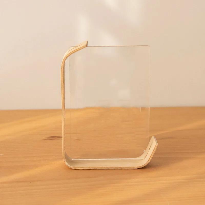 Деревянная рамка для фото на качели, прозрачный гербарий, акриловая двухсторонняя персонализированная фоторамка, домашний декор