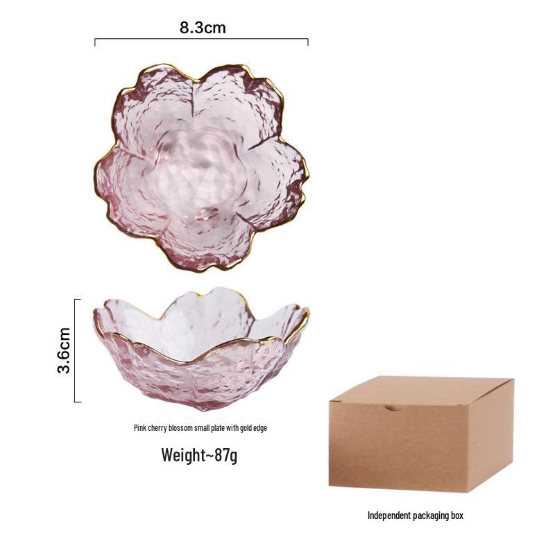 Japanese Hammered Pink Cherry Blossom Bowls and Dishes - Small Plates for Household Seasoning