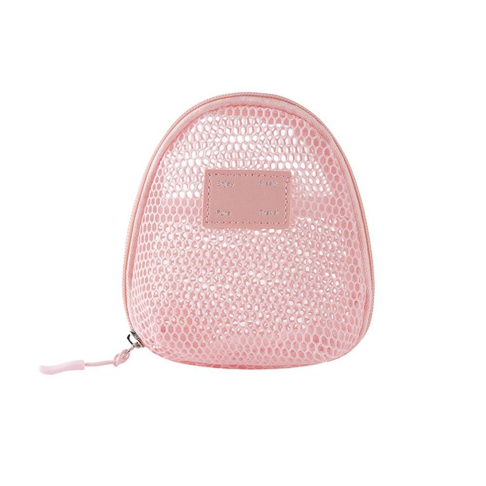 Casual Nylon Cosmetic Bag With Zipper Mesh Storage Pouch Multipurpose Hand-held Mesh Makeup Bags Women