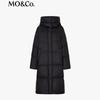 MO&Co. Women's Long Goose Down Jacket with Detachable Hood