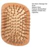 Scalp Massage Hair Brush with Bamboo/Steel Needles Portable Men Women Rectangle Wooden Hair Detangling Styling Comb Hairdressing Tool