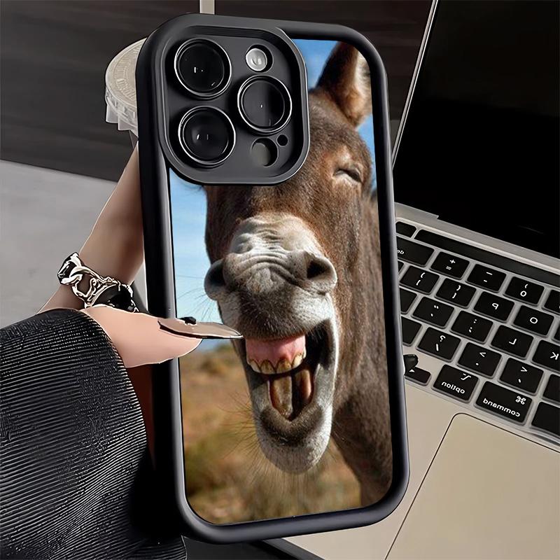 Чехол для телефона iPhone 17 Air 16E 15 16 Pro Max с забавным изображением осла, а также для iPhone 14 Plus 13 12 Mini, мягкий силиконовый чехол.