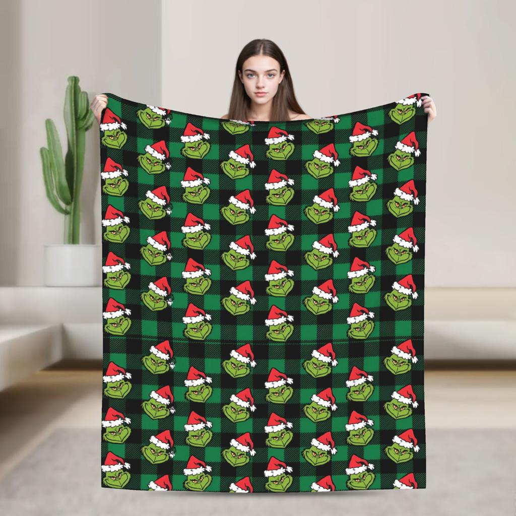 G-Grinchs Christmas Blanket Travel Office Flannel Bedding Throws For Bedroom Super Soft Custom Quality Bedspread Gift Idea