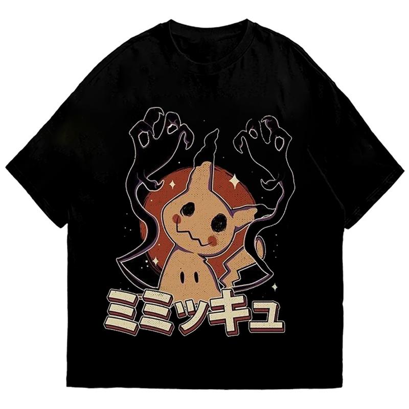 Anime Pokmon Graphic Unisexs Womens T Shirt Cotton Oneck Y2k Harajuku 2026 Summer Unisex Fashion TShirt Black Tee Tops Unisex
