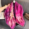 Spring Scarf Women's Luxury Design Polyester Material Smooth Scarf Soft Shawl Beach110x110cm